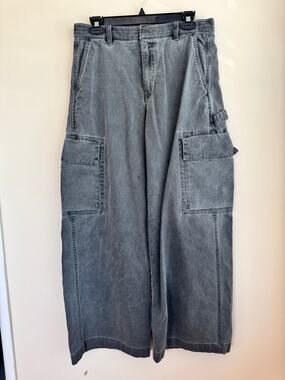 Gap Baggy Cargo Denim Jeans Gray Sz 6